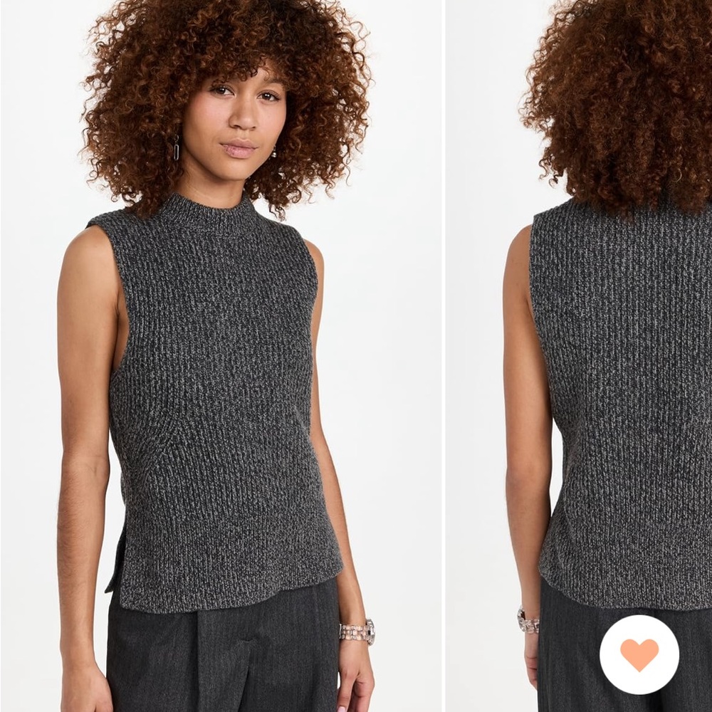 GANNI structured rib knit vest